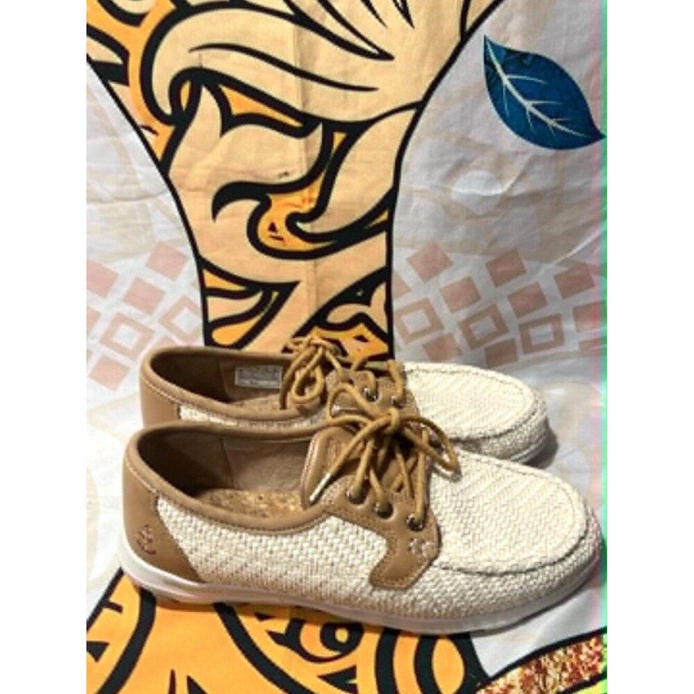 Skechers 136765 Natural Woven Leather Boat Shoes – Women’s 7 - Picture 3 of 9